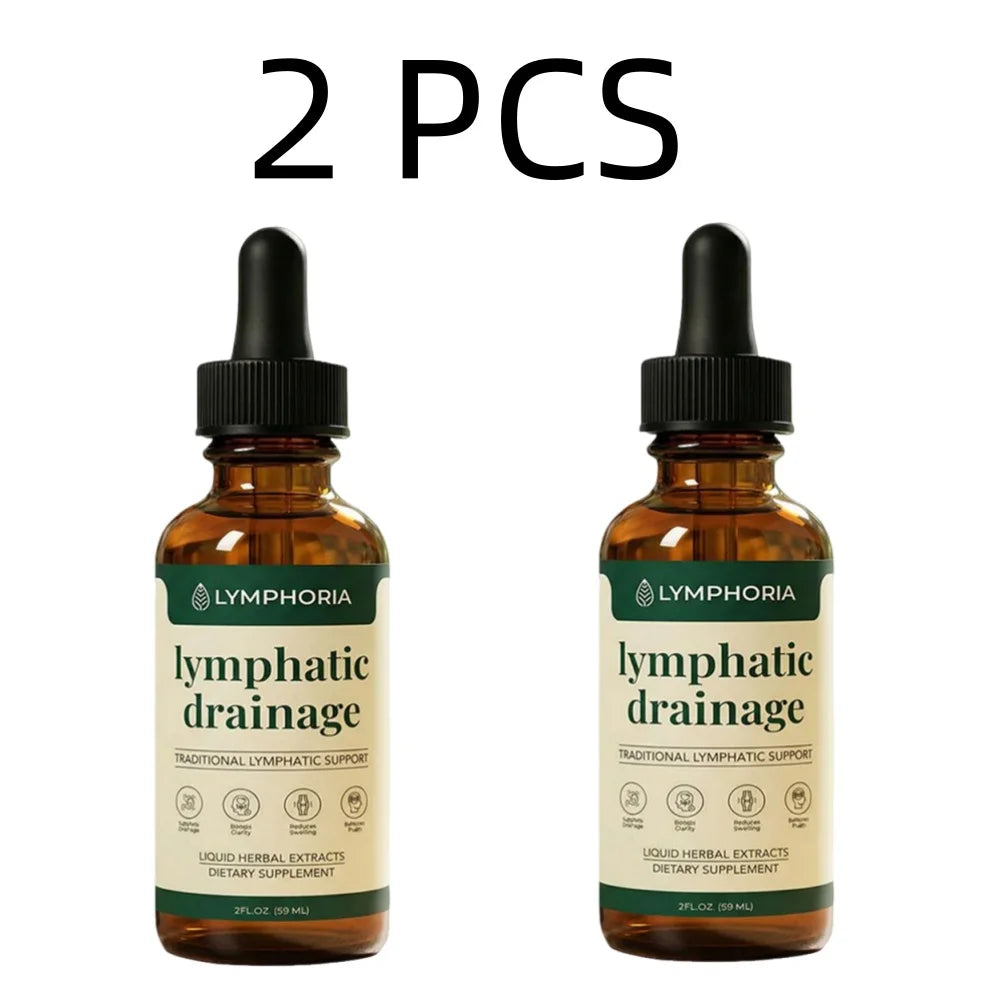 60ml Lymphatic Drainage Drops Natural Herbal Formula Toxin Elimination Swelling Relief Lymph Support Liquid